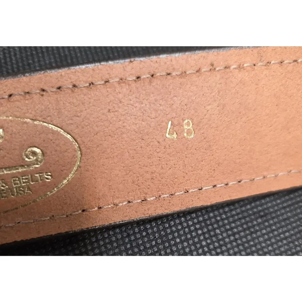 Buffalo Billfold Co Shrunken Bison Leather Belt Sz 48 x 1.25